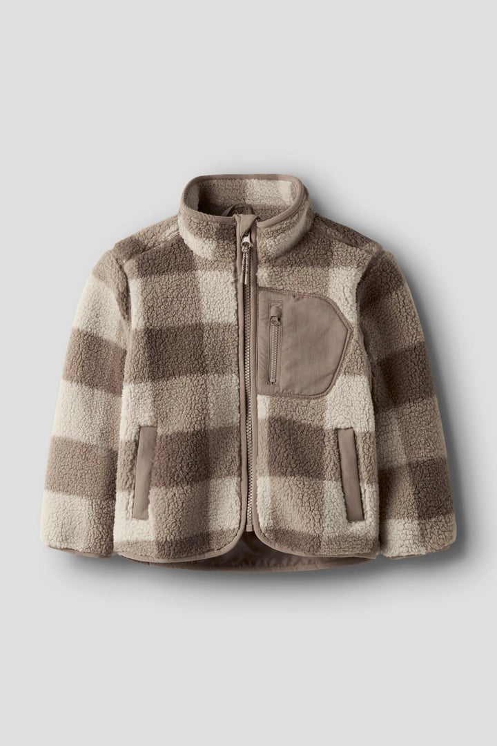 Name It - Nmmmonico Sherpa Jacket Check - 4893826 Fossil