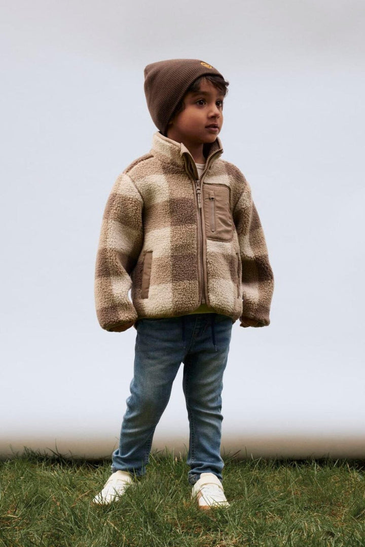 Name It - Nmmmonico Sherpa Jacket Check - 4893826 Fossil