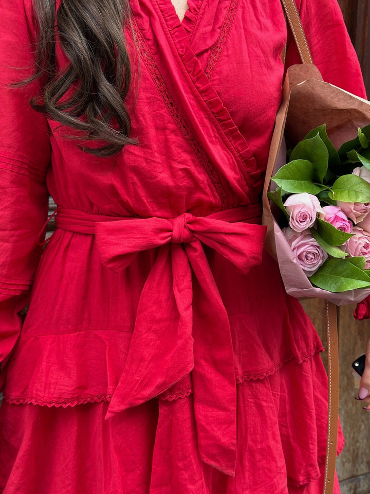 Neo Noir - Ada S Voile Dress - Red Kjoler 