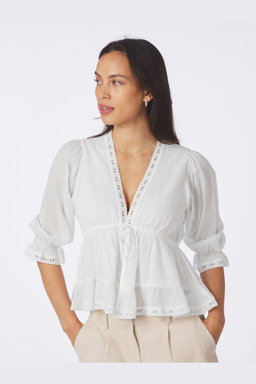 Neo Noir - Adelia S Voile Blouse 169040 - 120 - White