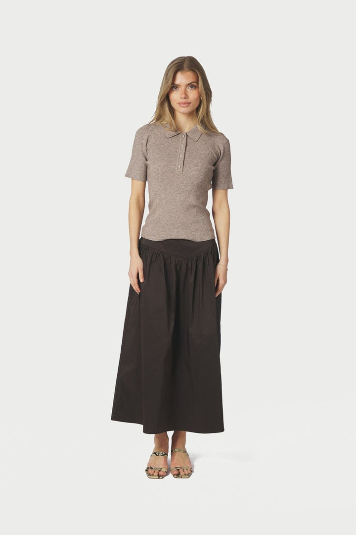 Neo Noir - Anais Poplin Skirt 168516 - 584 - Chocolate Brown