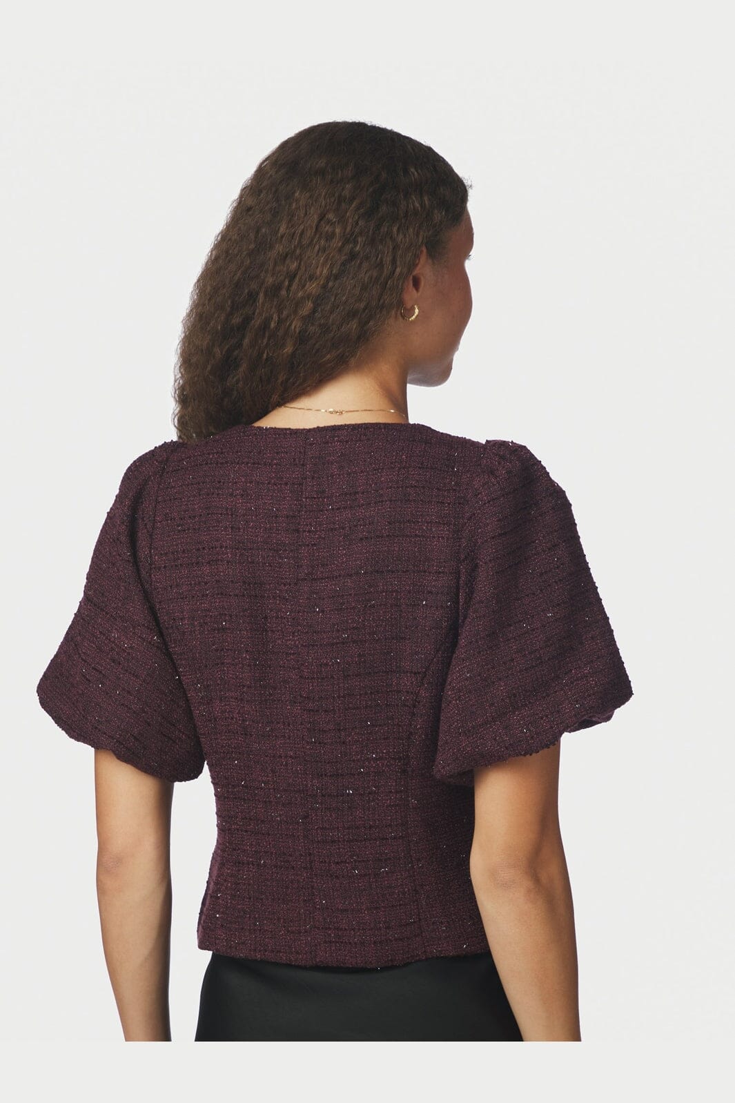Neo Noir - Anela Boucle Glitz Blouse 170360 - 682 - Wine