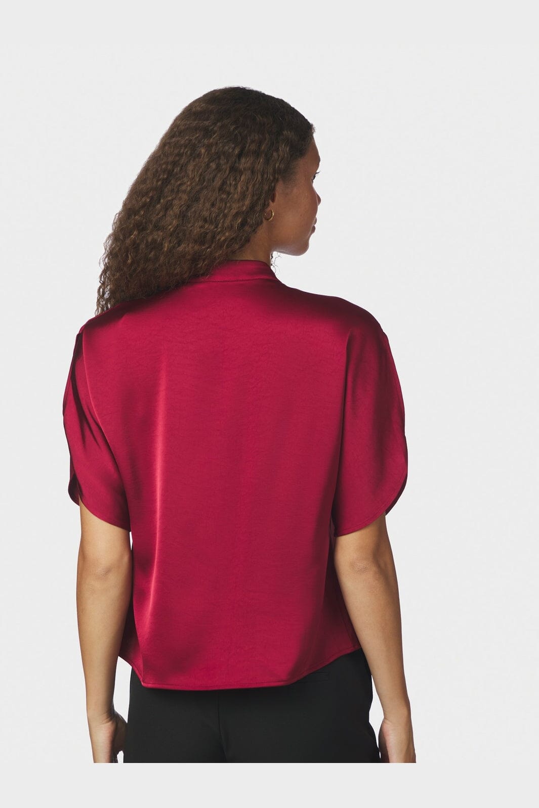 Neo Noir - Anelle Heavy Sateen Blouse 168286 - 321 - Dark Red