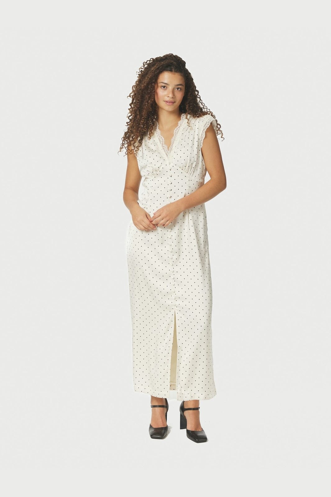 Neo Noir - Aniella Dot Dress 167777 - 122 - Creme