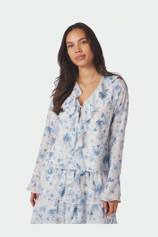 Neo Noir - Anika Fleur Blouse 169222 - 460 - Blue Floral