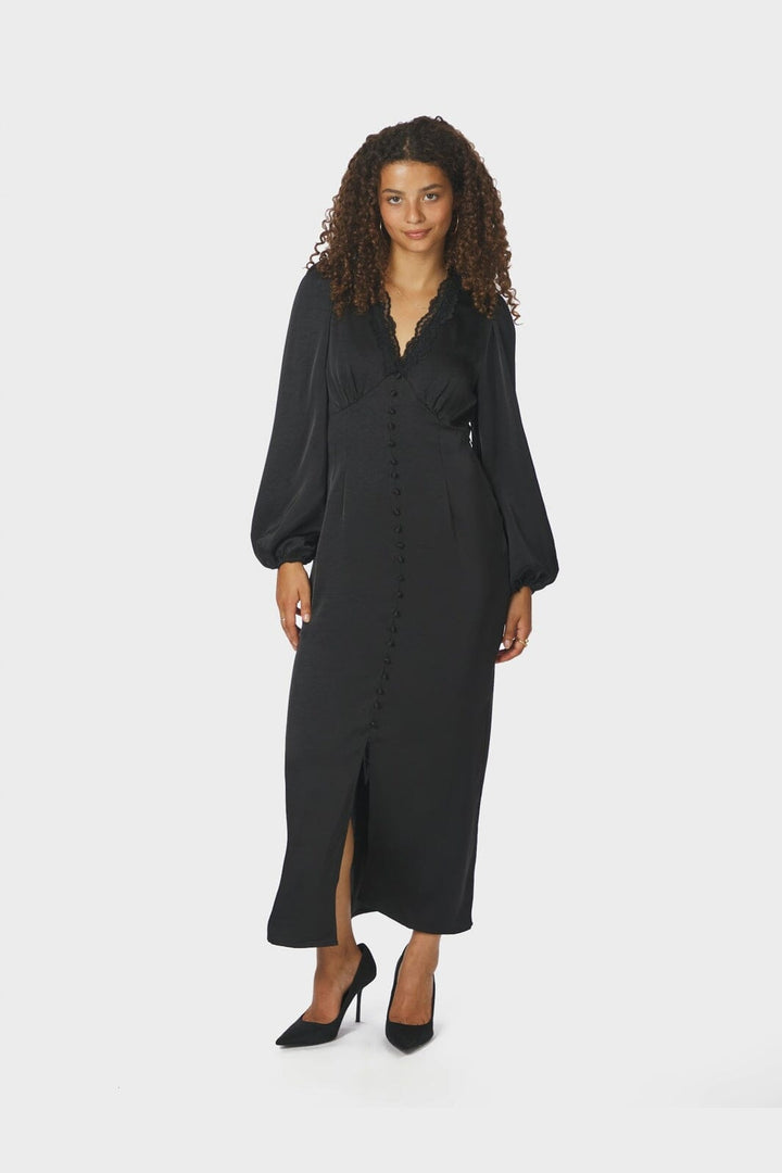 Neo Noir - Anio Heavy Sateen Dress 167048 - 100 - Black