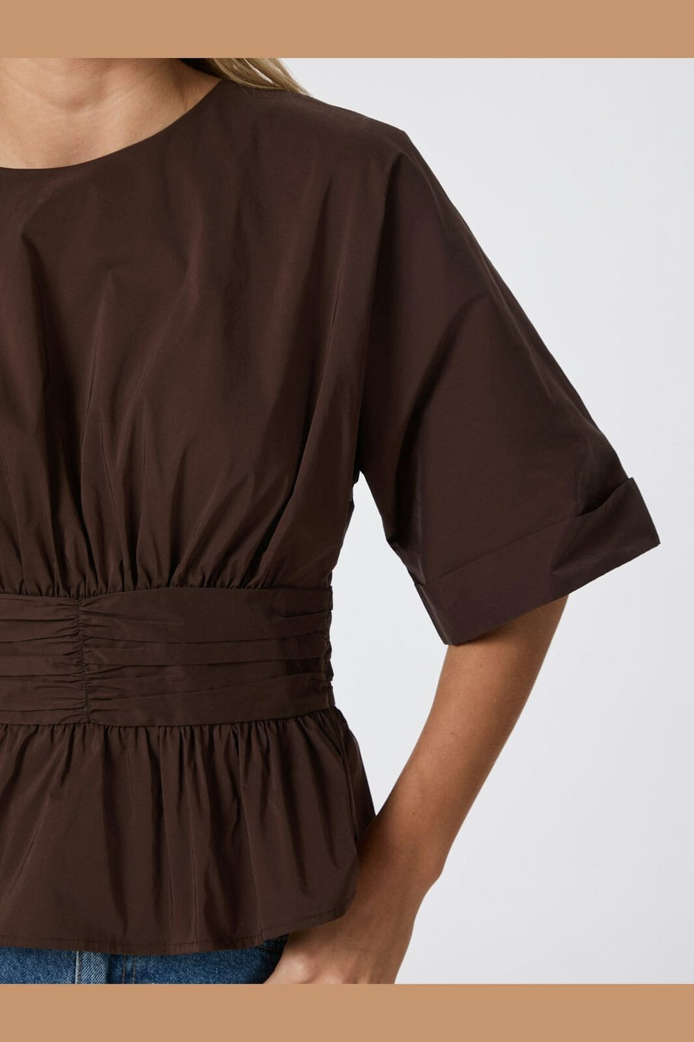 Neo Noir - Annegret Poplin Blouse 162365 - 584 - Chocolate Brown