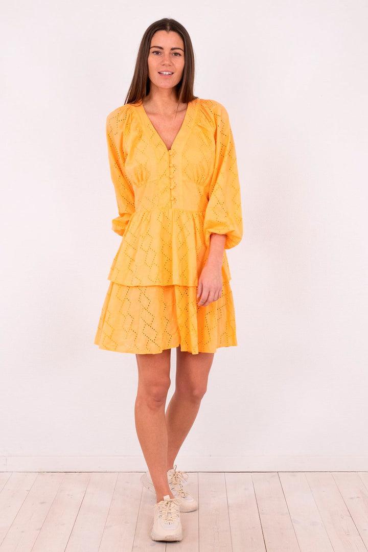 Neo Noir - Aronia Broderie Dress - Tangerine Kjoler 
