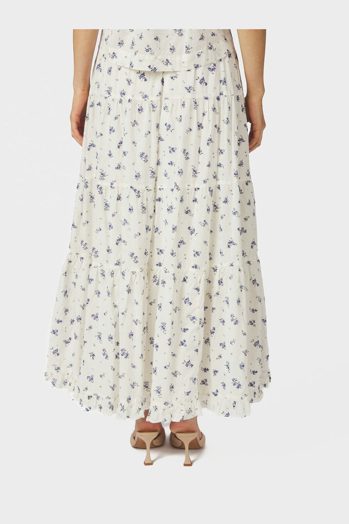 Neo Noir - Asta Small Blossom Skirt 165649 - 252 - White Blue