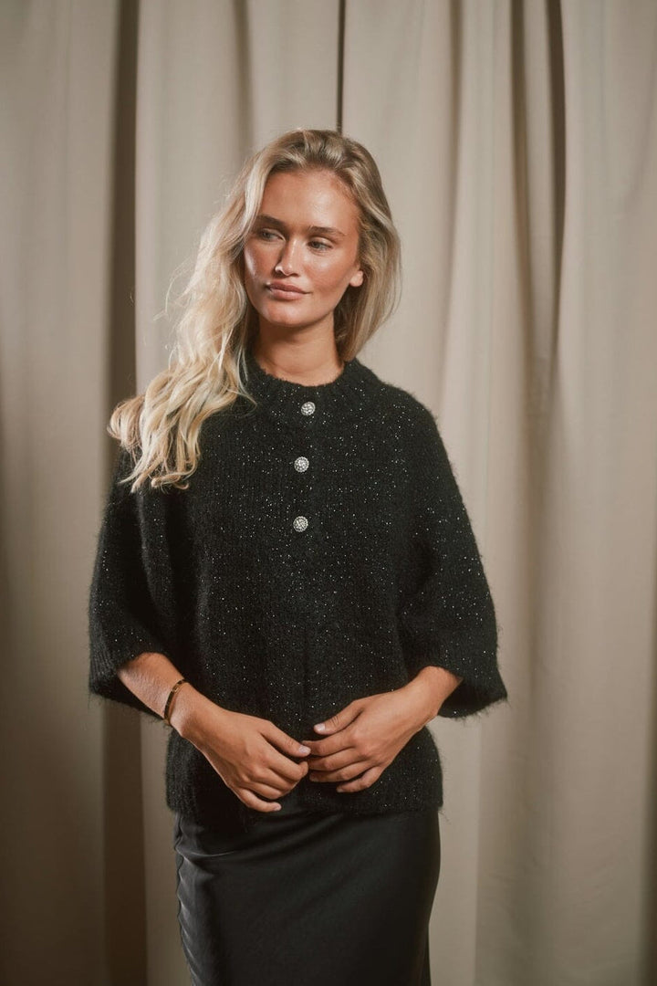 Neo Noir - Benuta Glitz Fluffy Knit Cardigan 171434 - 100 - Black