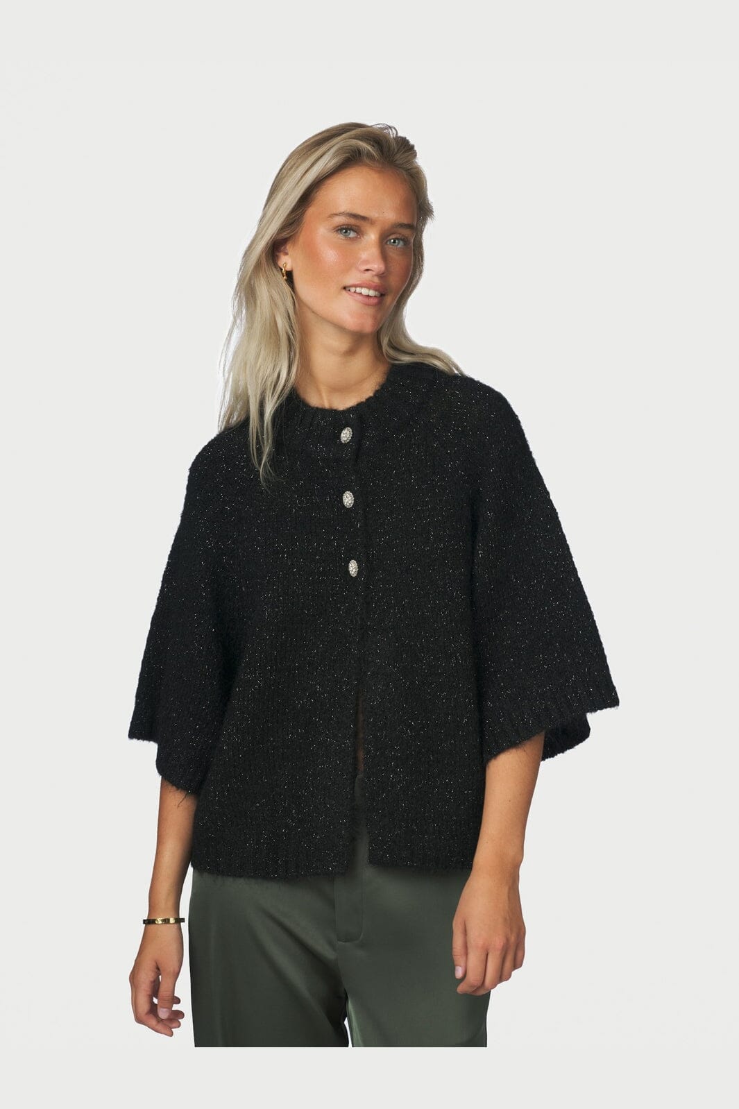 Neo Noir - Benuta Glitz Fluffy Knit Cardigan 171434 - 100 - Black