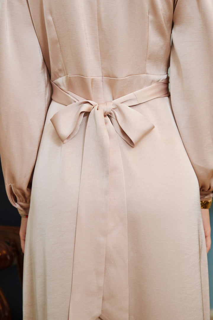 Neo Noir - Bretti Heavy Sateen Dress 168431 - 720 - Champagne Kjoler 