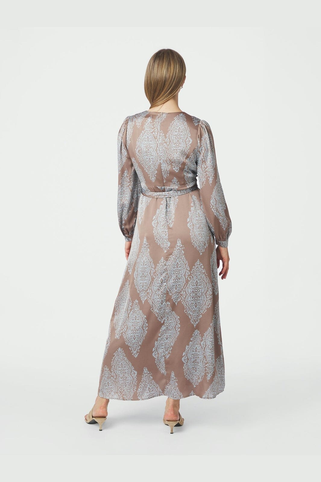 Neo Noir - Bretti Paisley Drop Dress 168466 - 481 - Dark Taupe/Light Blue