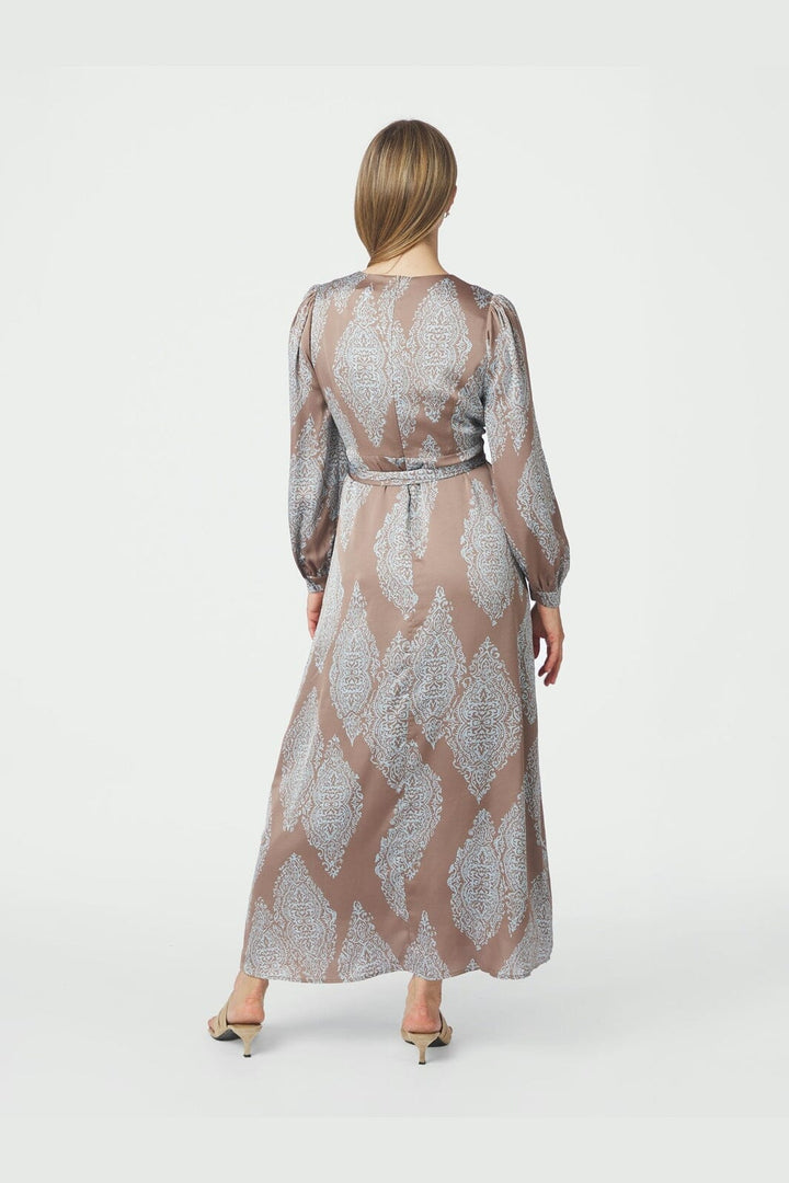 Neo Noir - Bretti Paisley Drop Dress 168466 - 481 - Dark Taupe/Light Blue