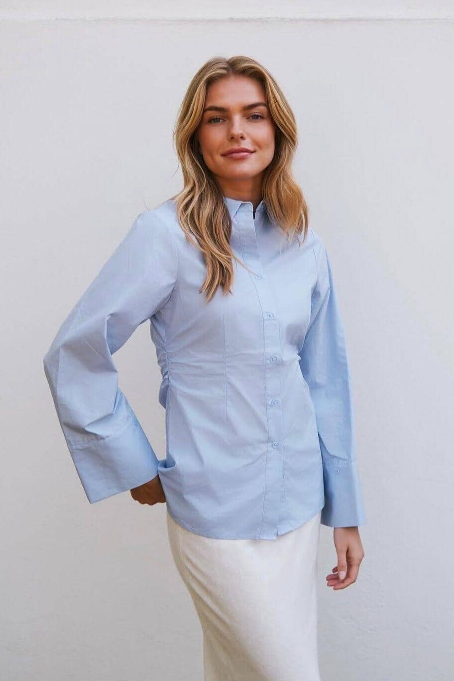 Neo Noir - Caroli Poplin Shirt 165894 - 145 - Light Blue Skjorter 