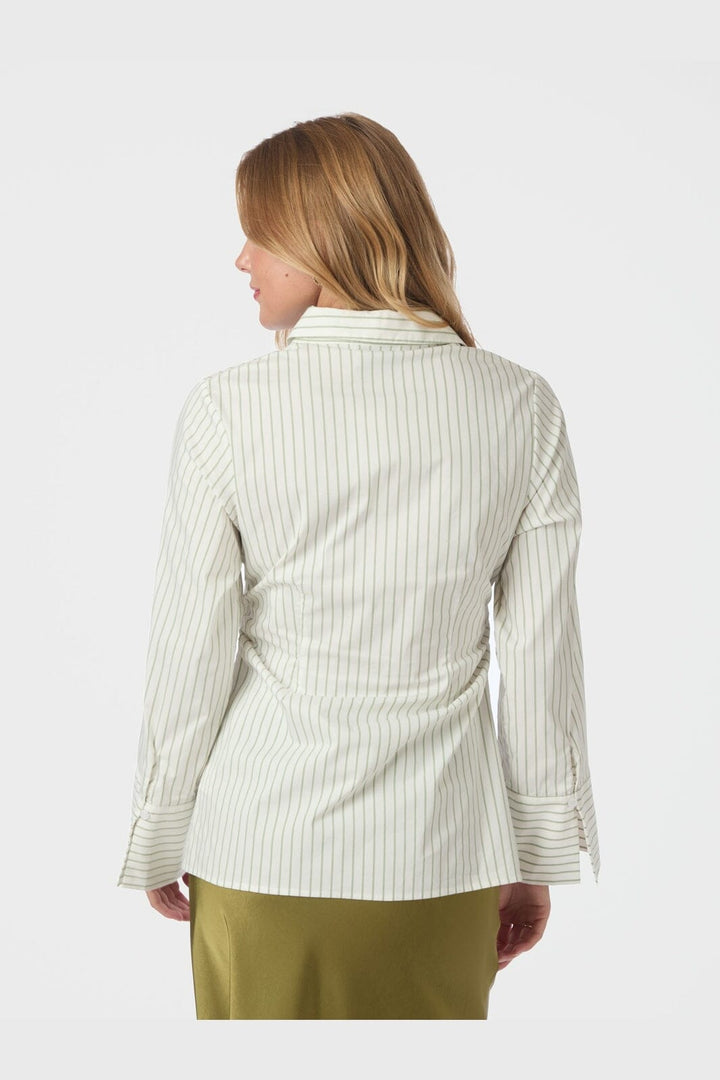 Neo Noir - Caroli Stripe Shirt 166107 - 723 - Dusty Green