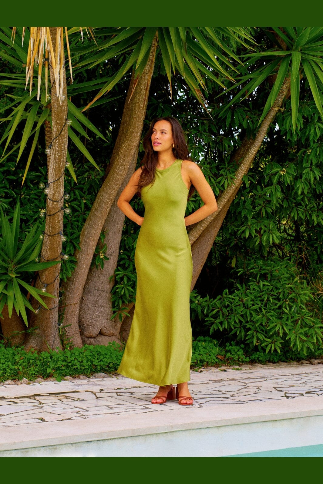 Neo Noir - Celinie Heavy Sateen Dress 165621 - 340 - Sage Green