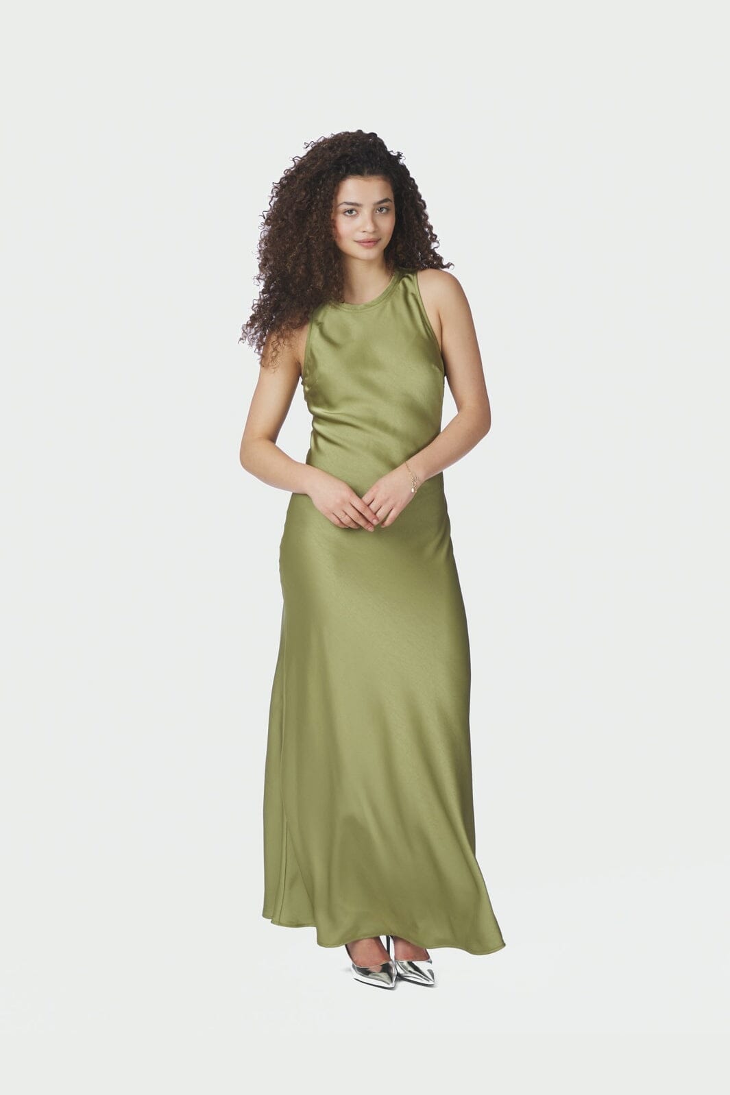 Neo Noir - Celinie Heavy Sateen Dress 165621 - 340 - Sage Green
