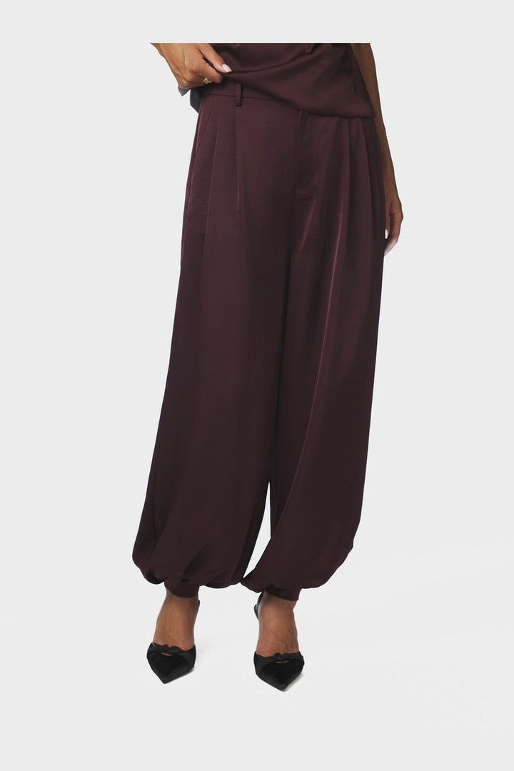 Neo Noir - Chantel Heavy Sateen Balloon Pants 171104 - 174 - Burgundy
