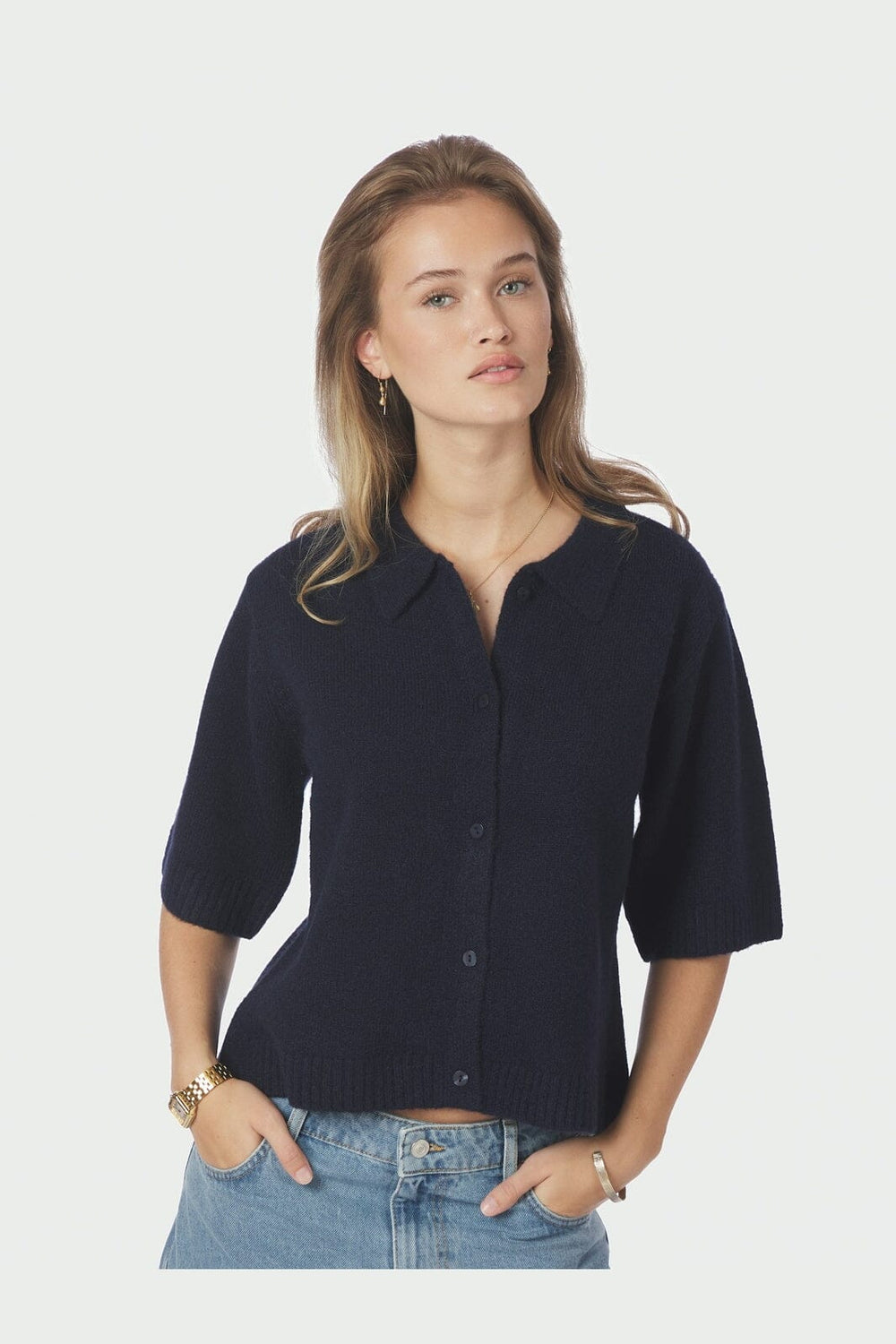 Neo Noir - Cunna Knit Blouse 166251 - 141 - Navy