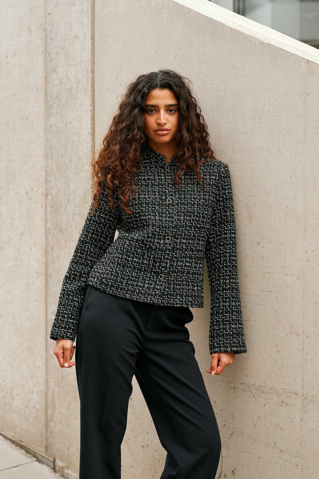Neo Noir - Denisa Boucle Jacket 170180 - 100 - Black Blazere 