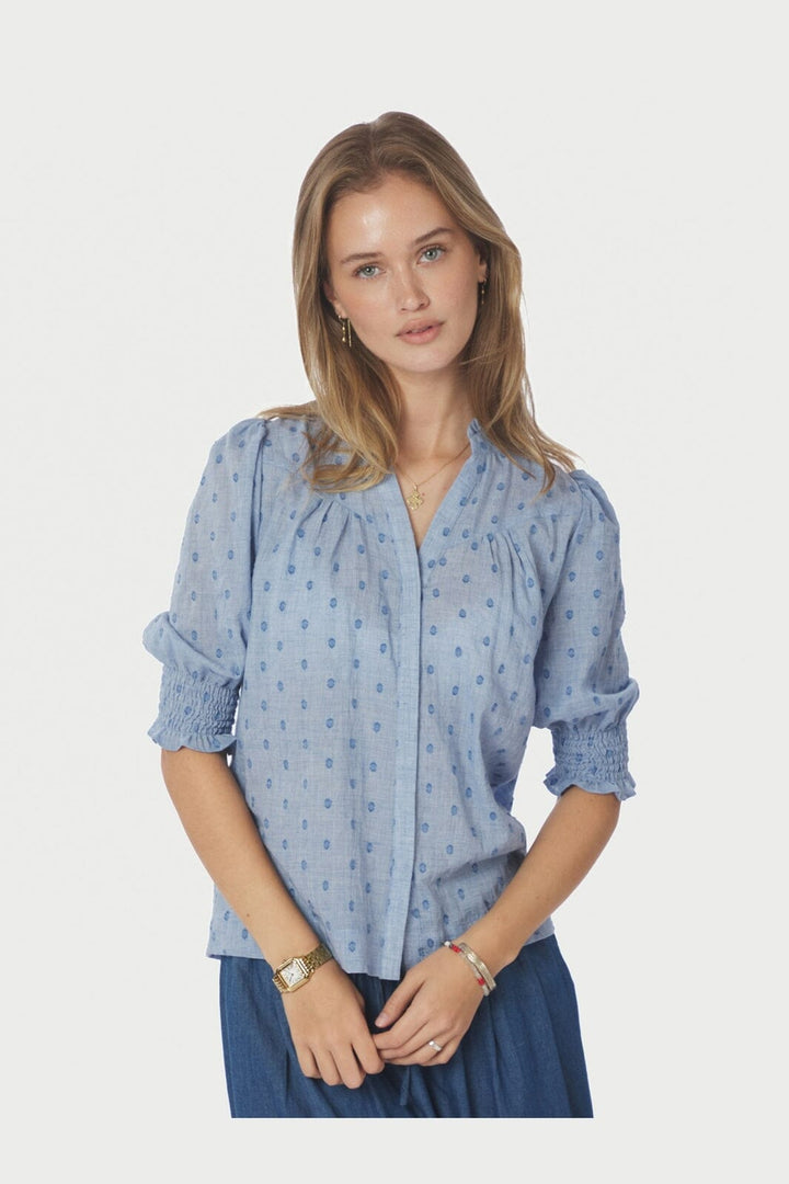 Neo Noir - Diana Dobby S Blouse 167750 - 145 - Light Blue