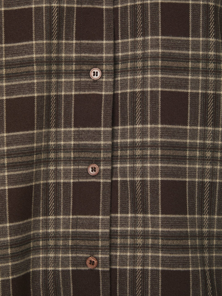 Neo Noir - Dita Flannel Check Shirt 171676 - 210 - Brown Skjorter 