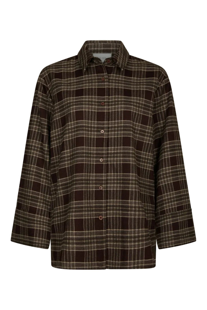 Neo Noir - Dita Flannel Check Shirt 171676 - 210 - Brown Skjorter 