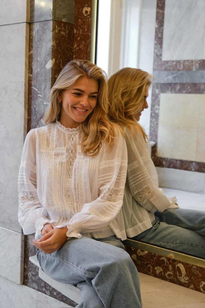 Neo Noir - Ebba S Voile Blouse 163142 - 120 - White Bluser 