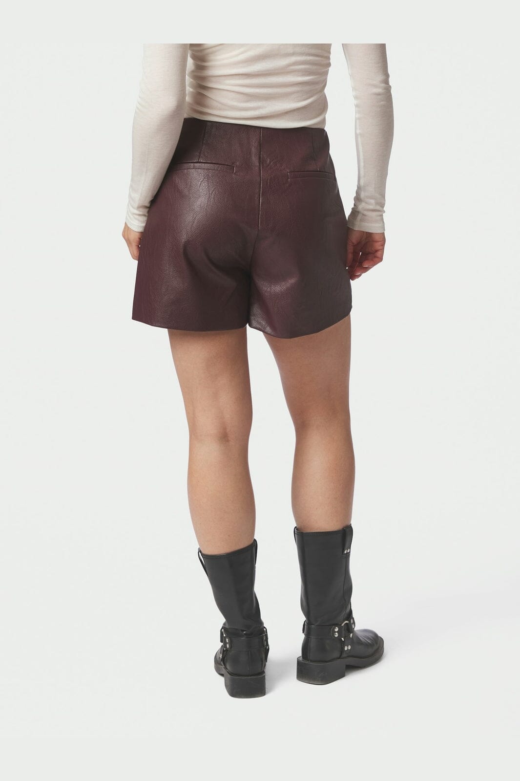Neo Noir - Elayne Faux Leather Skorts 169802 - 162 - Bordeaux