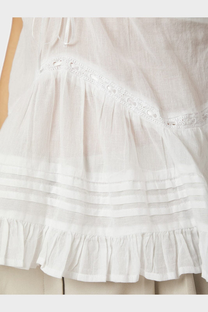 Neo Noir - Elvena S Voile Top 169066 - 120 - White