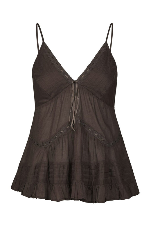 Neo Noir - Elvena S Voile Top 169066 - 676 - Dark Brown