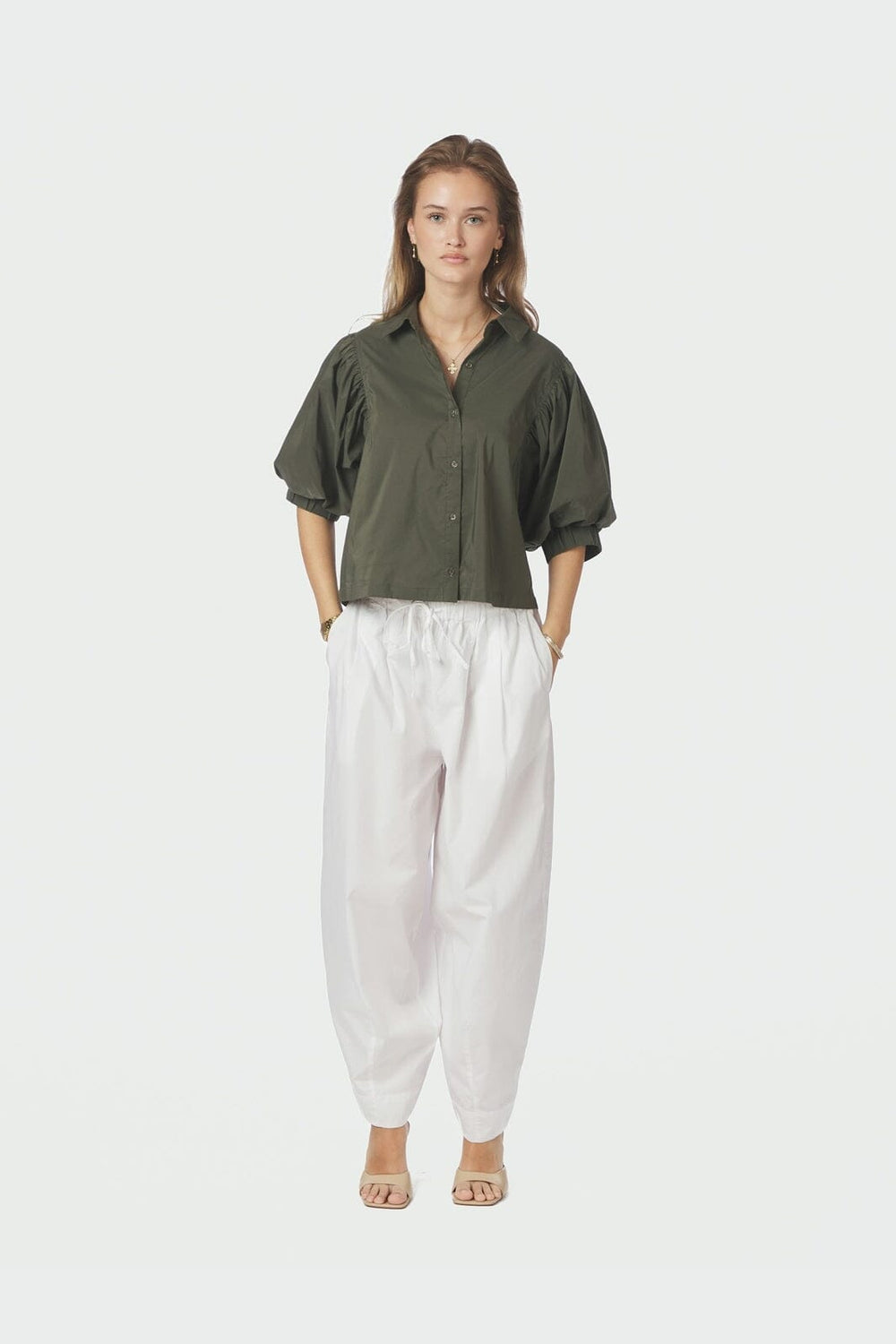 Neo Noir - Etta Poplin Shirt 168089 - 151 - Army