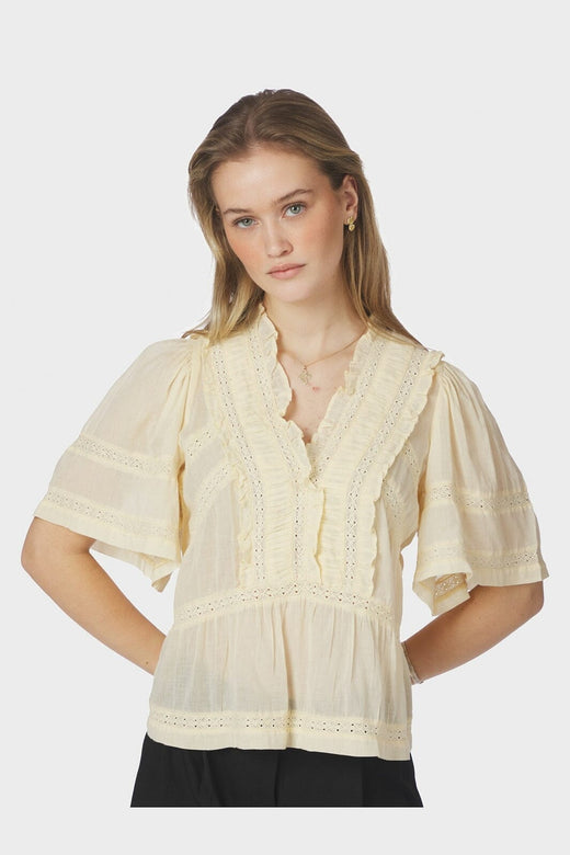 Neo Noir - Evienne S Voile Top 161856 - 416 - Butter Yellow