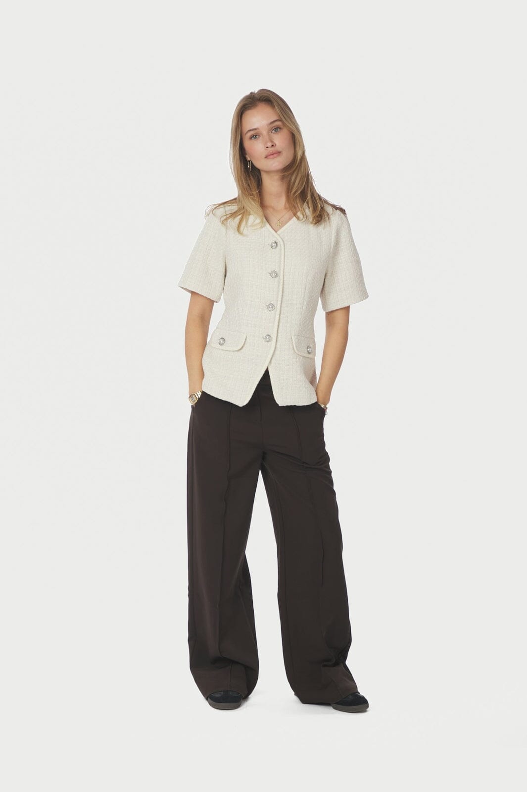 Neo Noir - Faina Boucle Blouse 167541 - 121 - Off White