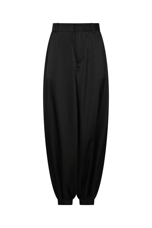 Neo Noir - Fayla Drapy Satin Balloon Pants 167418 - 100 - Black