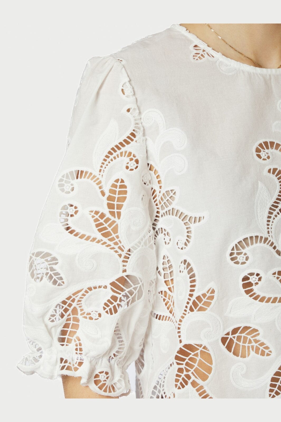 Neo Noir - Fia Embroidery Blouse 167834 - 120 - White