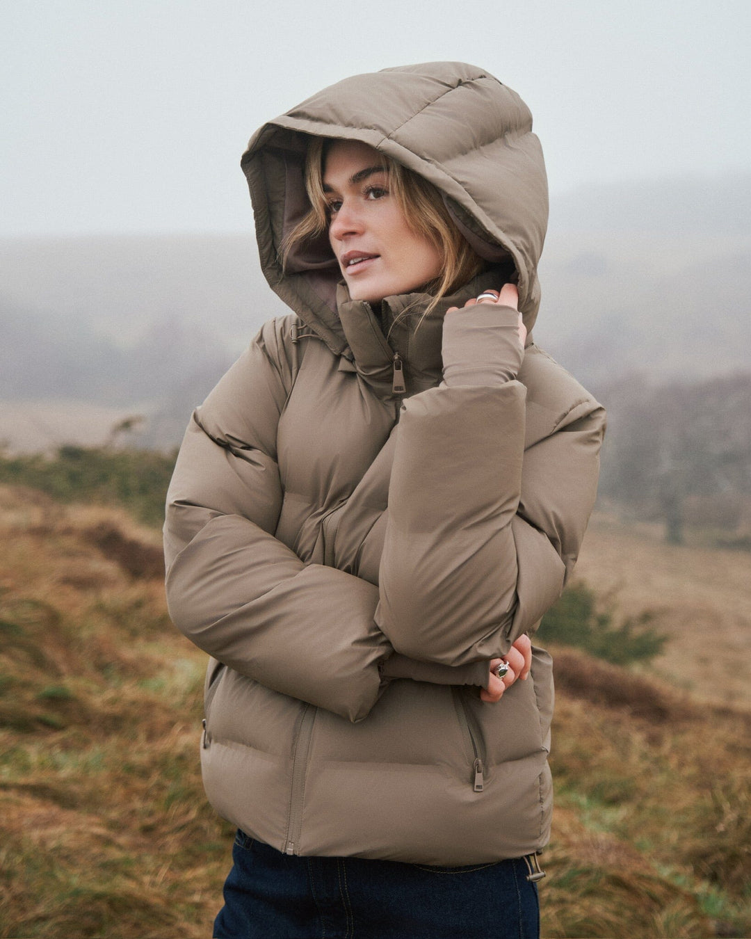 Neo Noir - Fox C Puffer Jacket - Dark Taupe Jakker 