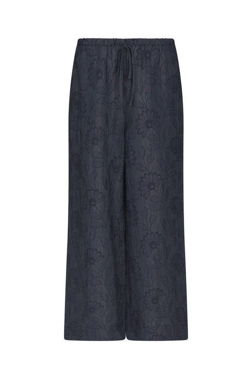 Neo Noir - Heifa Flower Stripe Pants 168495 - 534 - Dark Blue