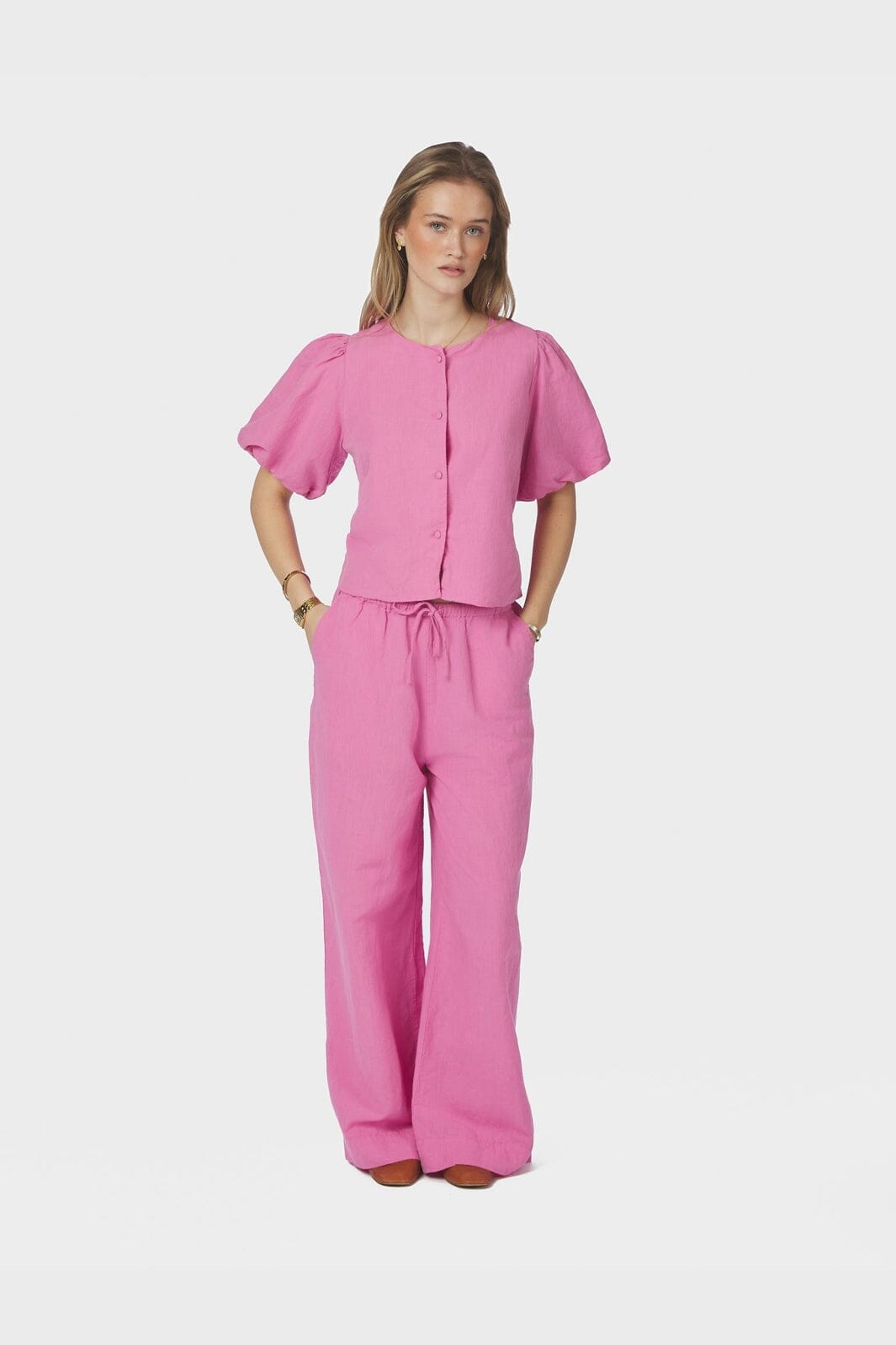 Neo Noir - Heifa Linen Pants 167698 - 170 - Pink