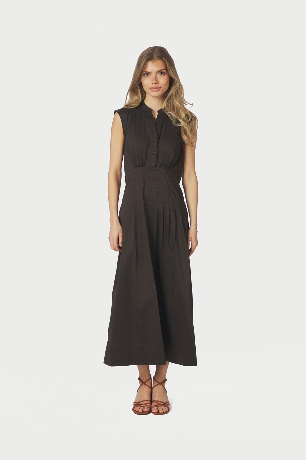 Neo Noir - Irena Poplin Dress 168329 - 584 - Chocolate Brown
