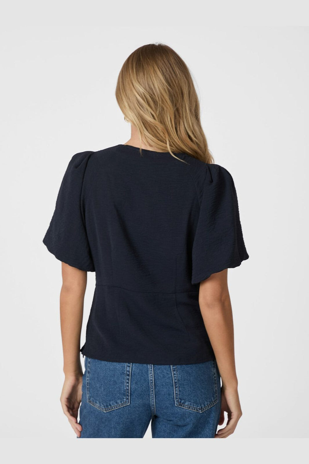 Neo Noir - Irina Structure Blouse 165910 - 141 - Navy
