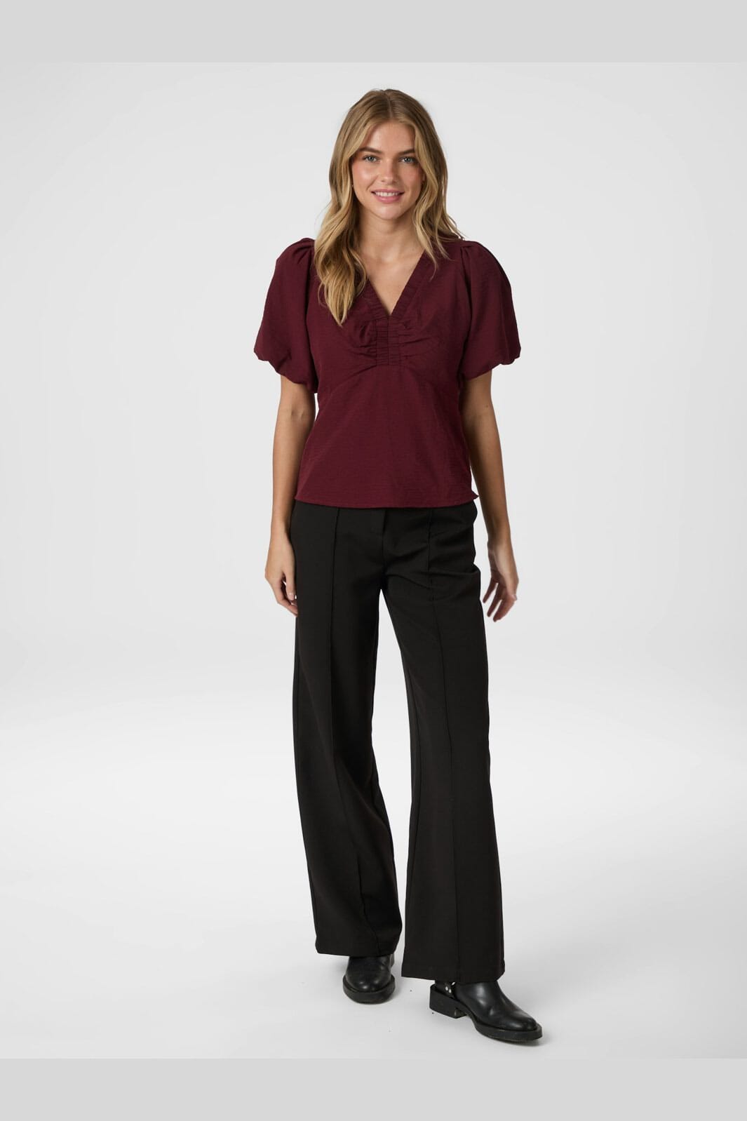 Neo Noir - Irina Structure Blouse 165910 - 682 - Wine