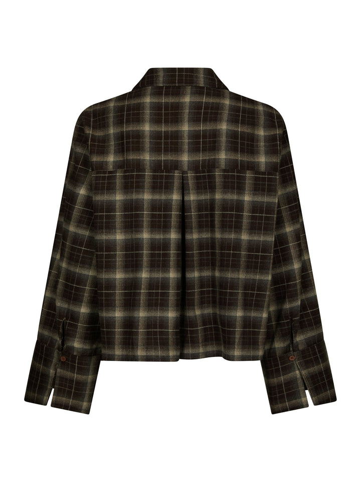 Neo Noir - Jaylin Flannel Check Shirt 171705 - 676 - Dark Brown Skjorter 