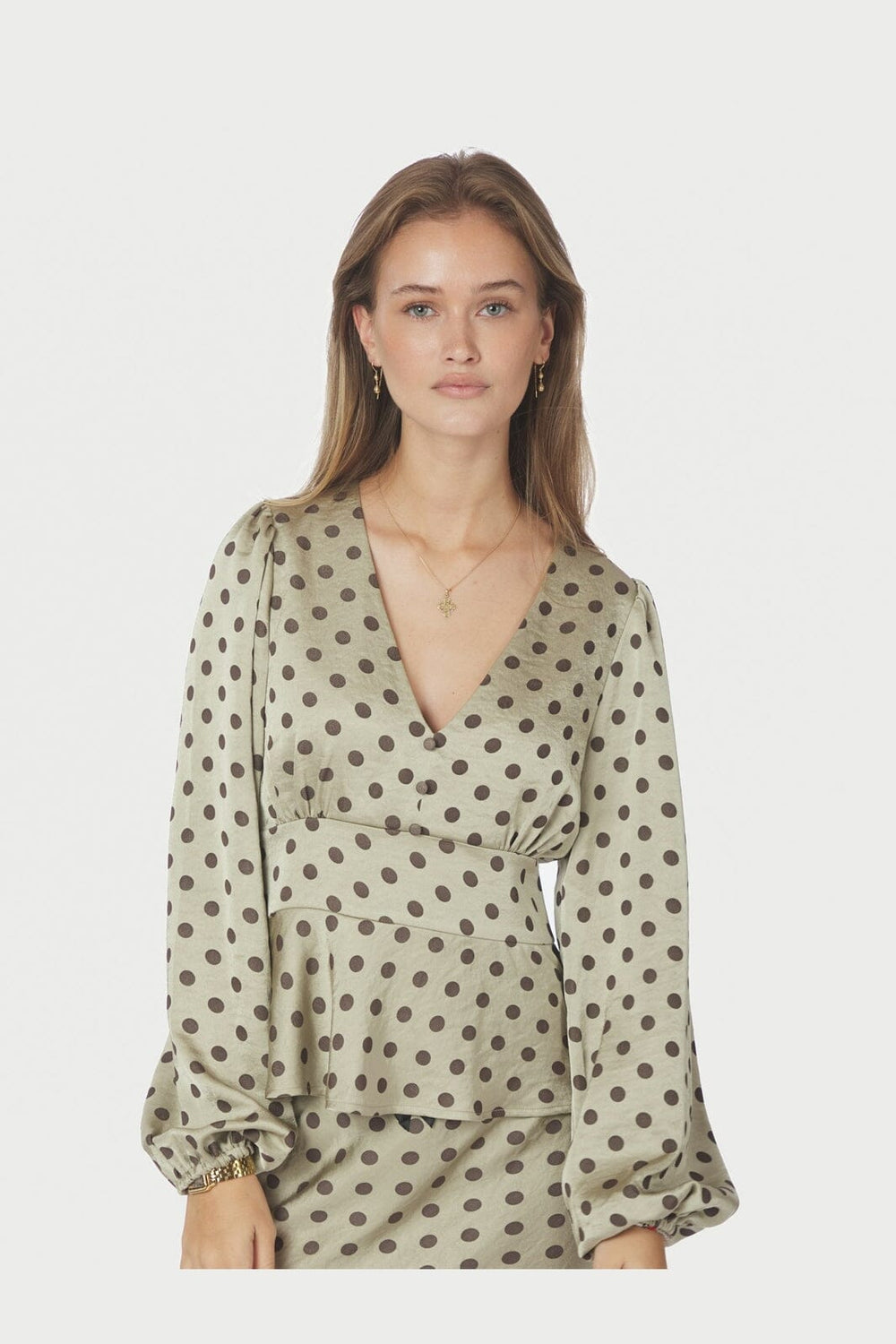 Neo Noir - Jellima Dotted Blouse 167743 - 236 - Pistachio