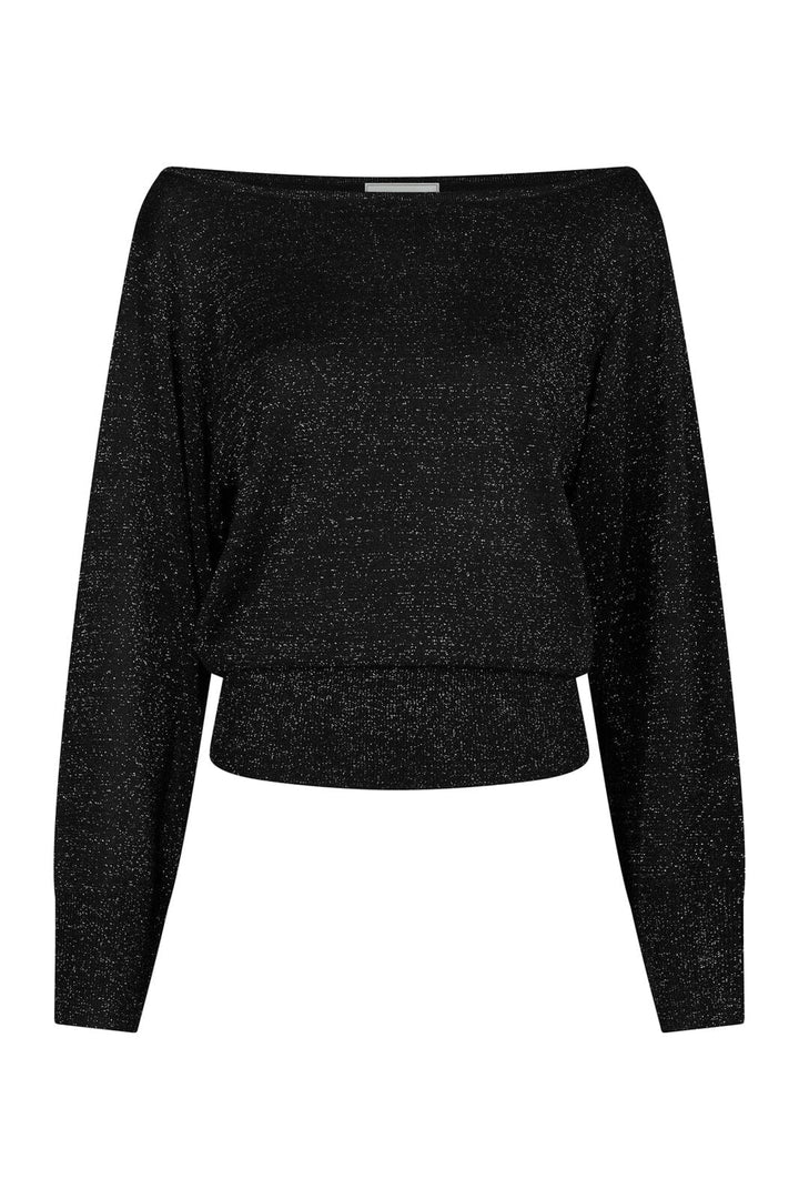 Neo Noir - Jessen Metallic Knit Blouse 171274 - 100 - Black