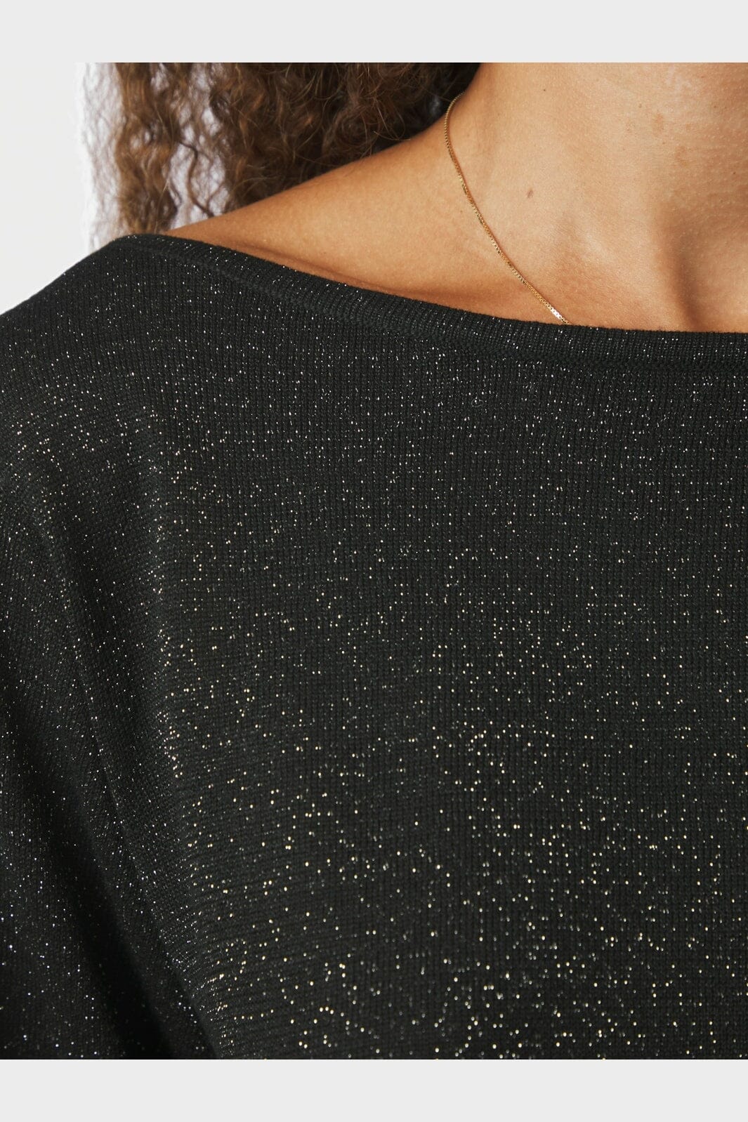 Neo Noir - Jessen Metallic Knit Blouse 171274 - 100 - Black