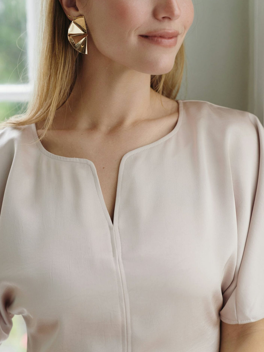 Neo Noir - Josine Heavy Sateen Blouse 169713 - 720 - Champagne Bluser 
