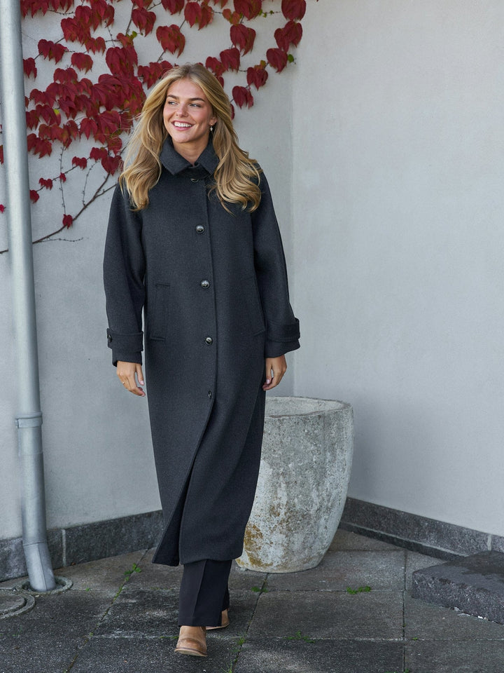 Neo Noir - Keaton Wool Coat 165499 - 136 - Antracit Melange Jakker 