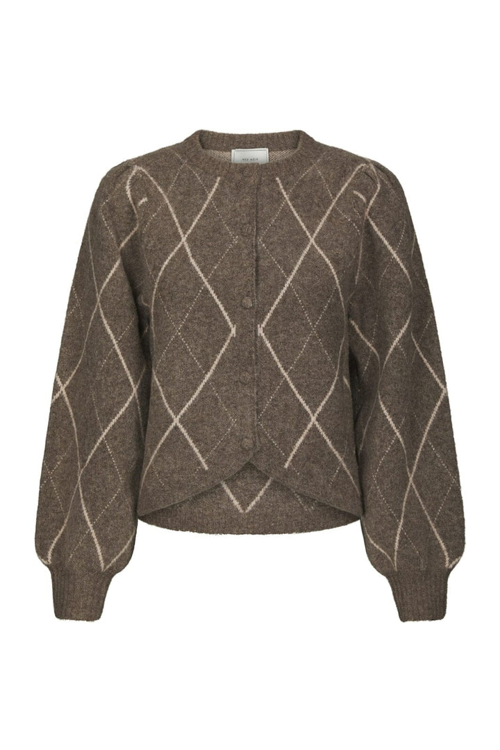 Neo Noir - Koteas Check Knit Cardigan 168893 - 214 - Taupe